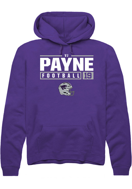 Victor Payne Rally Mens Purple K-State Wildcats NIL Stacked Box Hooded Sweatshirt