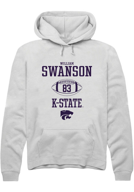 William Swanson Rally Mens White K-State Wildcats NIL Sport Icon Hooded Sweatshirt