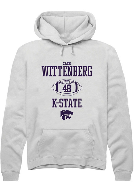 Zach Wittenberg Rally Mens White K-State Wildcats NIL Sport Icon Hooded Sweatshirt