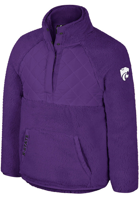 Girls K-State Wildcats Purple Colosseum Ellen LS Tops 1/4 Zip