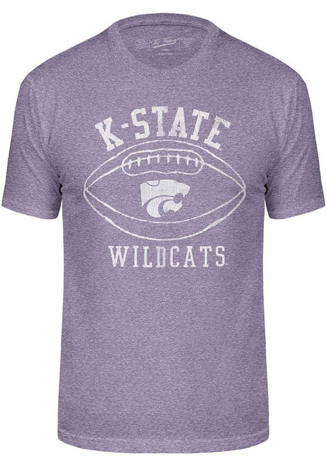 Purple K-State Wildcats Triblend Football Short Sleeve Fashion T Shirt