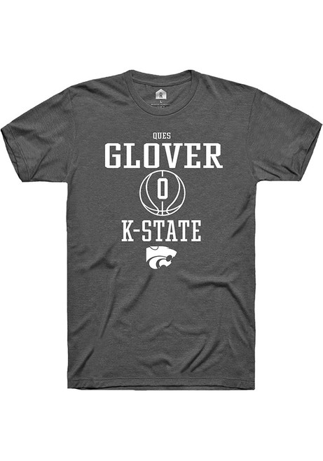 Ques Glover Dark Grey K-State Wildcats NIL Sport Icon Short Sleeve T Shirt