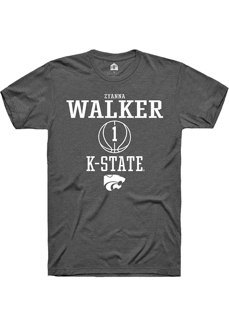 Zyanna Walker Dark Grey K-State Wildcats NIL Sport Icon Short Sleeve T Shirt