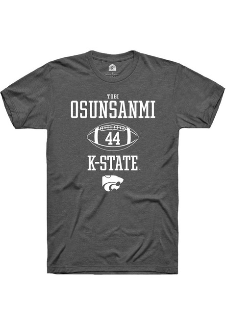 Tobi Osunsanmi Dark Grey K-State Wildcats NIL Sport Icon Short Sleeve T Shirt