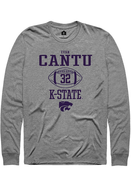 Evan Cantu Rally Mens Graphite K-State Wildcats NIL Sport Icon Tee