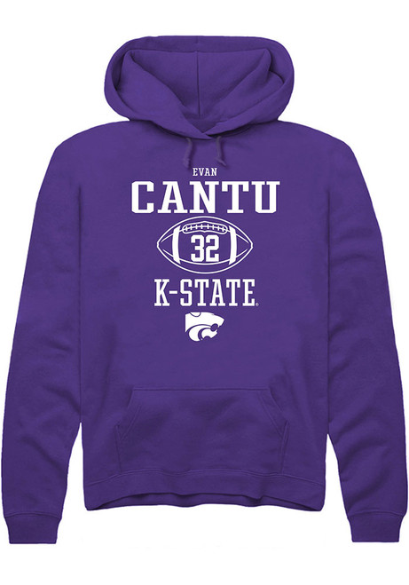 Evan Cantu Rally Mens Purple K-State Wildcats NIL Sport Icon Hooded Sweatshirt