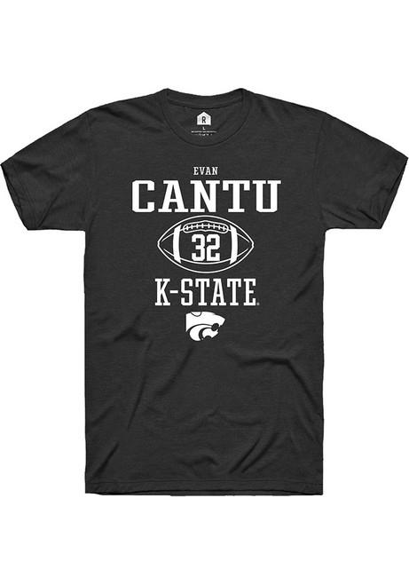 Evan Cantu Black K-State Wildcats NIL Sport Icon Short Sleeve T Shirt