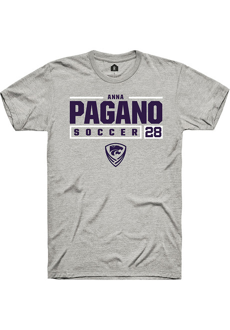Anna Pagano Ash K-State Wildcats NIL Stacked Box Short Sleeve T Shirt