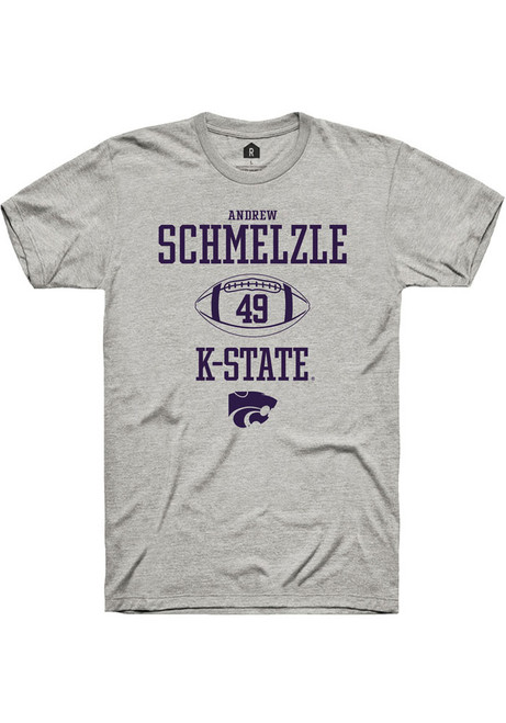 Andrew Schmelzle Ash K-State Wildcats NIL Sport Icon Short Sleeve T Shirt