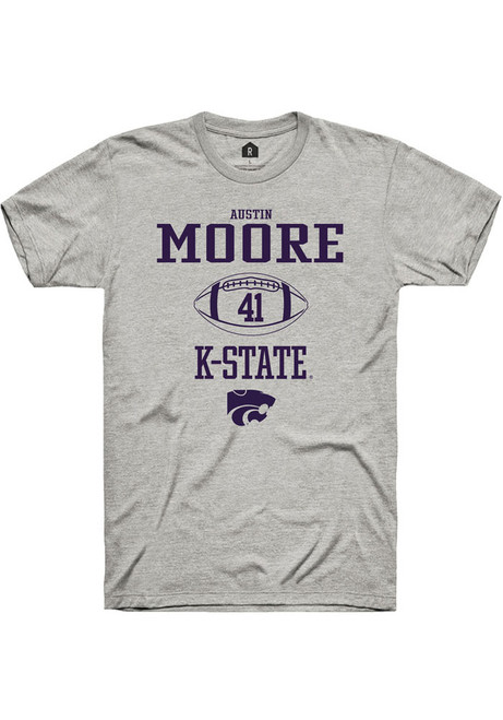 Austin Moore Ash K-State Wildcats NIL Sport Icon Short Sleeve T Shirt