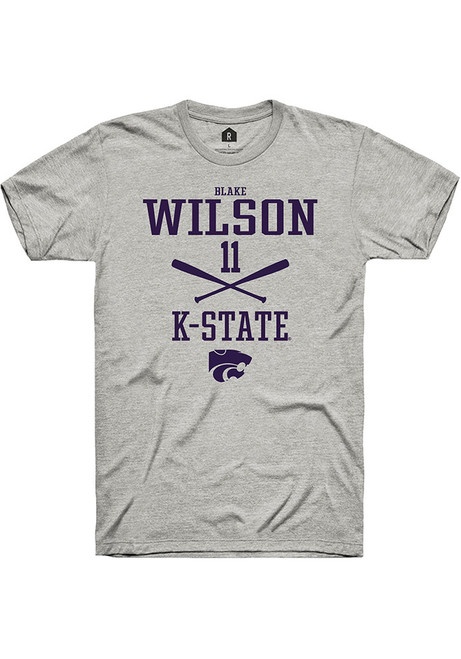 Blake Wilson Ash K-State Wildcats NIL Sport Icon Short Sleeve T Shirt