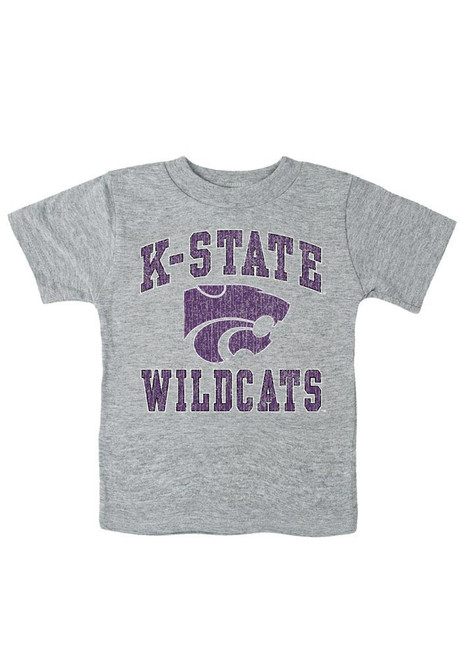 Toddler Grey K-State Wildcats #1 Design Short Sleeve T-Shirt