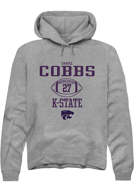 Daniel Cobbs Rally Mens Graphite K-State Wildcats NIL Sport Icon Hooded Sweatshirt