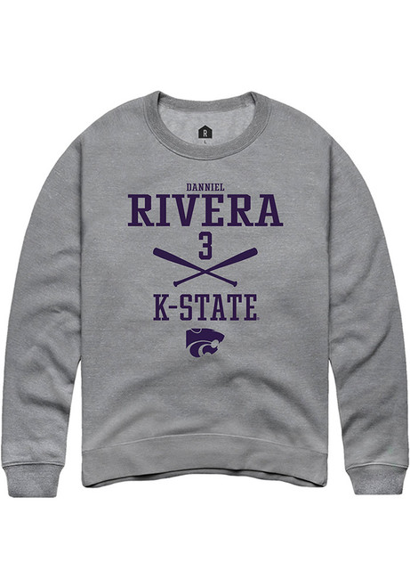 Danniel Rivera Rally Mens Graphite K-State Wildcats NIL Sport Icon Crew Sweatshirt