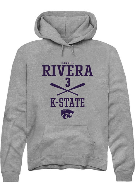 Danniel Rivera Rally Mens Graphite K-State Wildcats NIL Sport Icon Hooded Sweatshirt