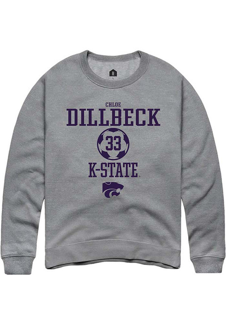 Chloe Dillbeck Rally Mens Graphite K-State Wildcats NIL Sport Icon Crew Sweatshirt