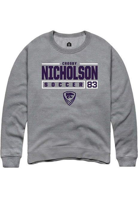 Crosby Nicholson Rally Mens Graphite K-State Wildcats NIL Stacked Box Crew Sweatshirt