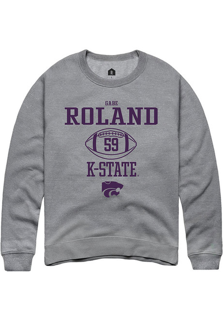 Gabriel Roland Rally Mens Graphite K-State Wildcats NIL Sport Icon Crew Sweatshirt