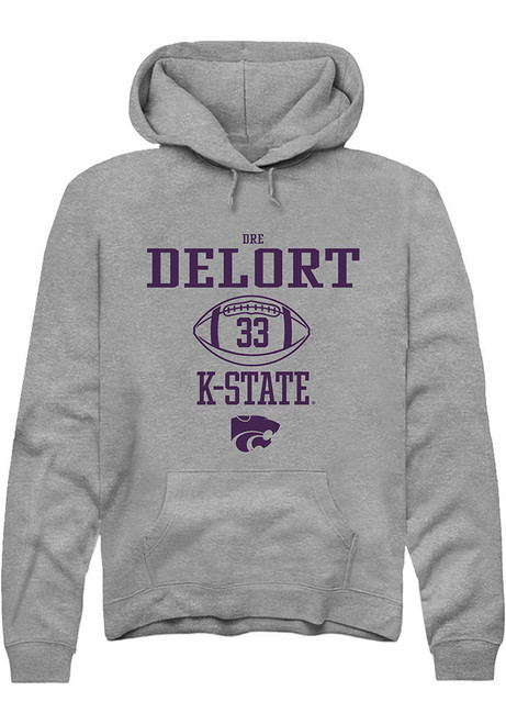 Dre Delort Rally Mens Graphite K-State Wildcats NIL Sport Icon Hooded Sweatshirt