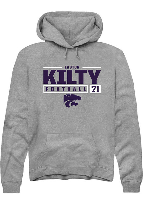 Easton Kilty Rally Mens Graphite K-State Wildcats NIL Stacked Box Hooded Sweatshirt