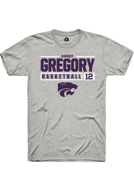 Gabriella Gregory Ash K-State Wildcats NIL Stacked Box Short Sleeve T Shirt