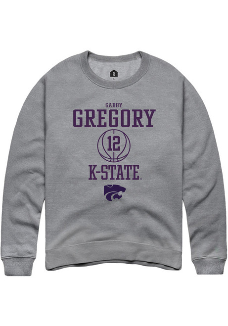 Gabriella Gregory Rally Mens Graphite K-State Wildcats NIL Sport Icon Crew Sweatshirt