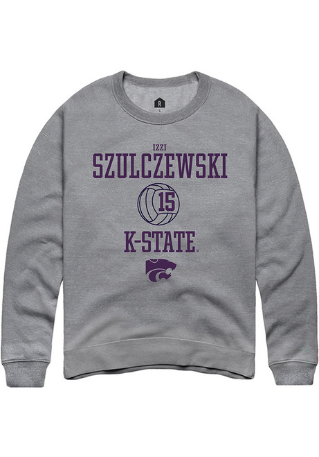 Izzi Szulczewski Rally Mens Graphite K-State Wildcats NIL Sport Icon Crew Sweatshirt