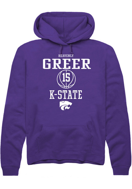 Heavenly Greer Rally Mens Purple K-State Wildcats NIL Sport Icon Hooded Sweatshirt