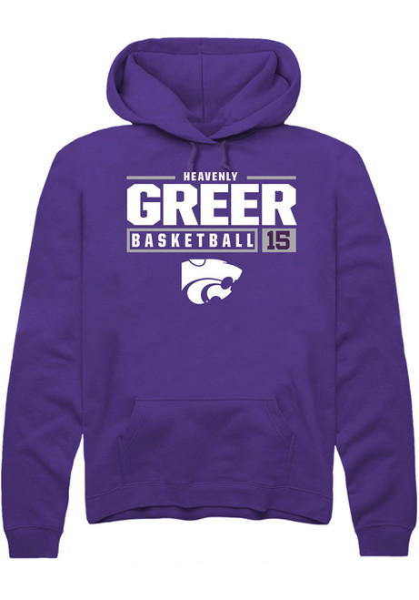 Heavenly Greer Rally Mens Purple K-State Wildcats NIL Stacked Box Hooded Sweatshirt