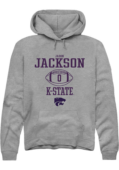 Jadon Jackson Rally Mens Graphite K-State Wildcats NIL Sport Icon Hooded Sweatshirt