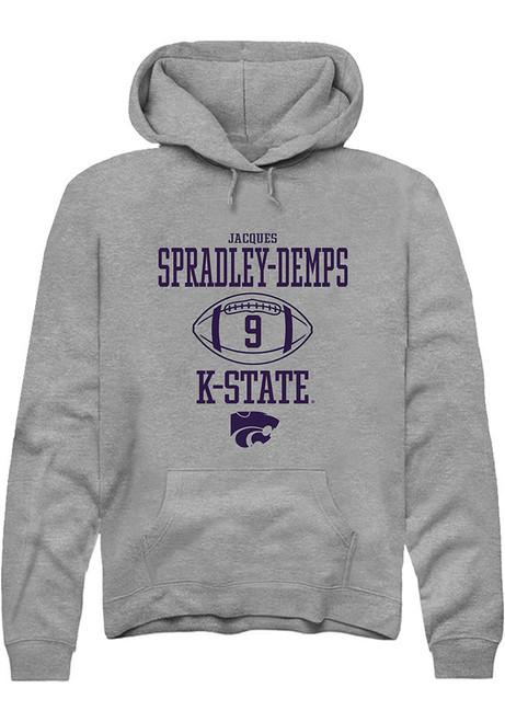 Jacques Spradley-Demps Rally Mens Graphite K-State Wildcats NIL Sport Icon Hooded Sweatshirt
