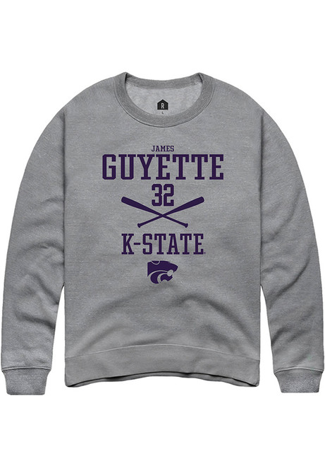 James Guyette Rally Mens Graphite K-State Wildcats NIL Sport Icon Crew Sweatshirt