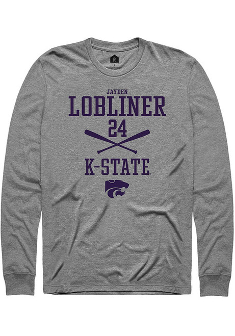 Jayden Lobliner Rally Mens Graphite K-State Wildcats NIL Sport Icon Tee