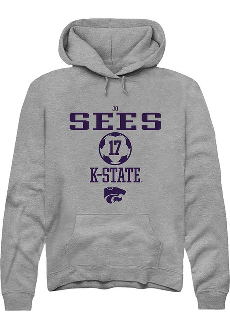 Jo Sees Rally Mens Graphite K-State Wildcats NIL Sport Icon Hooded Sweatshirt