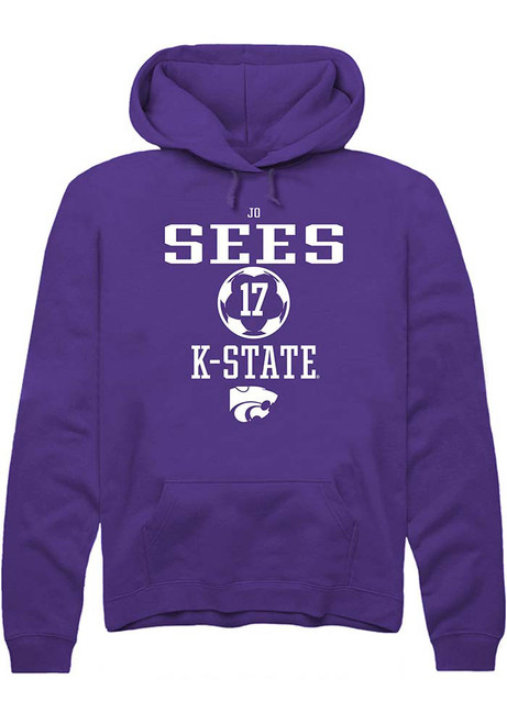 Jo Sees Rally Mens Purple K-State Wildcats NIL Sport Icon Hooded Sweatshirt