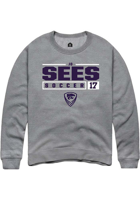 Jo Sees Rally Mens Graphite K-State Wildcats NIL Stacked Box Crew Sweatshirt