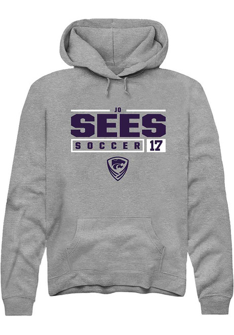 Jo Sees Rally Mens Graphite K-State Wildcats NIL Stacked Box Hooded Sweatshirt