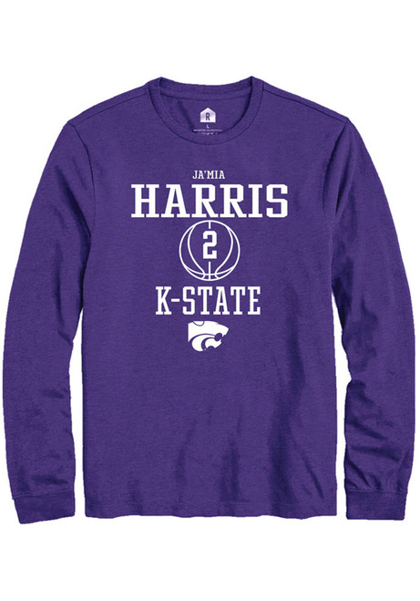 Jamia Harris Rally Mens Purple K-State Wildcats NIL Sport Icon Tee