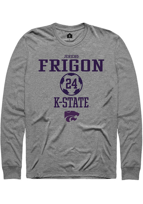 Jericho Frigon Rally Mens Graphite K-State Wildcats NIL Sport Icon Tee