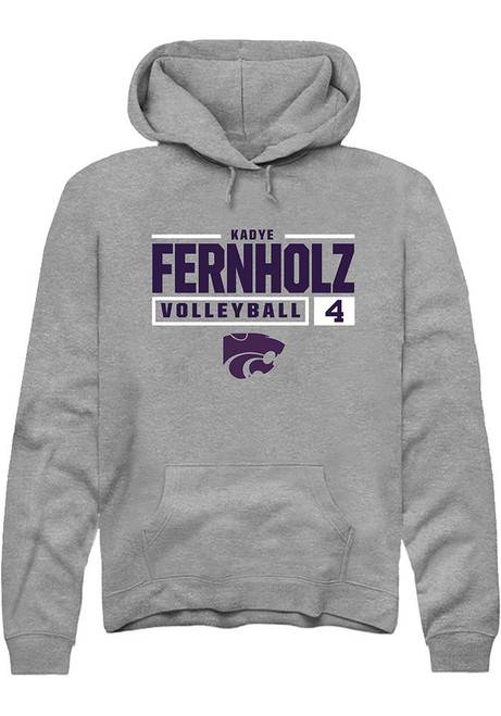 Kadye Fernholz Rally Mens Graphite K-State Wildcats NIL Stacked Box Hooded Sweatshirt