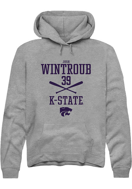 Josh Wintroub Rally Mens Graphite K-State Wildcats NIL Sport Icon Hooded Sweatshirt