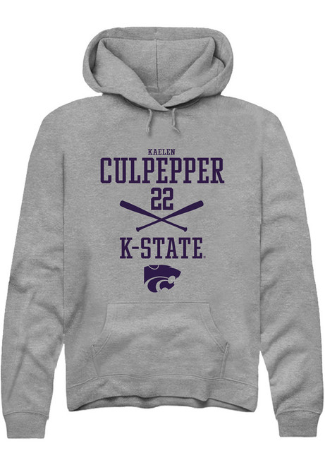 Kaelen Culpepper Rally Mens Graphite K-State Wildcats NIL Sport Icon Hooded Sweatshirt