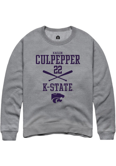 Kaelen Culpepper Rally Mens Graphite K-State Wildcats NIL Sport Icon Crew Sweatshirt