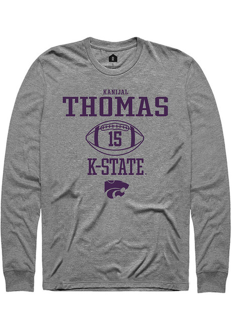 Kanijal Thomas Rally Mens Graphite K-State Wildcats NIL Sport Icon Tee