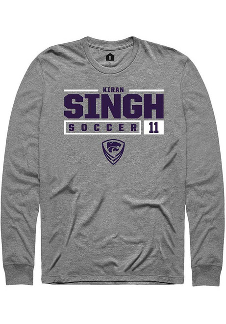 Kiran Singh Rally Mens Graphite K-State Wildcats NIL Stacked Box Tee