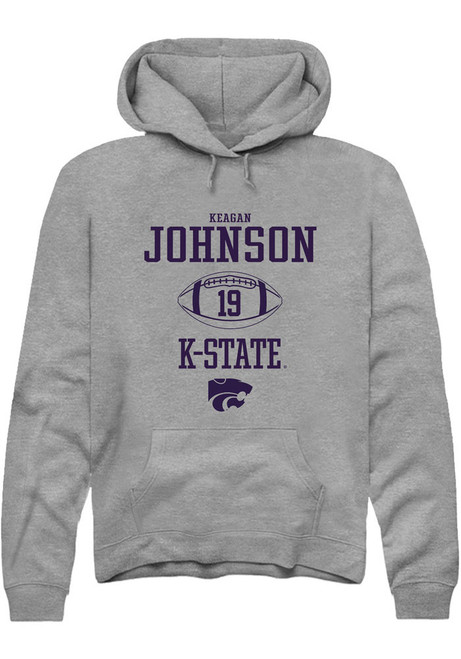 Keagan Johnson Rally Mens Graphite K-State Wildcats NIL Sport Icon Hooded Sweatshirt