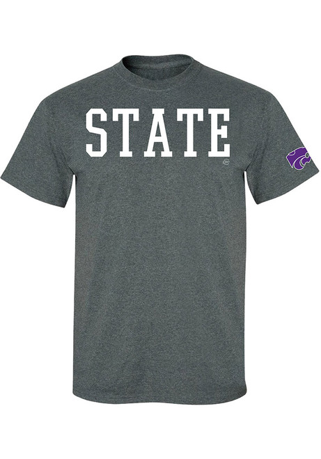 K-State Wildcats State Short Sleeve T Shirt - Charcoal