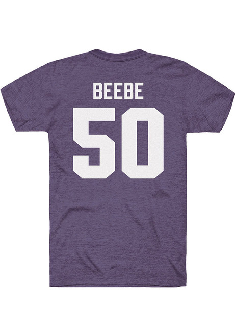 Cooper Beebe Rally Mens Purple K-State Wildcats Football Name and Number Player T Shirt