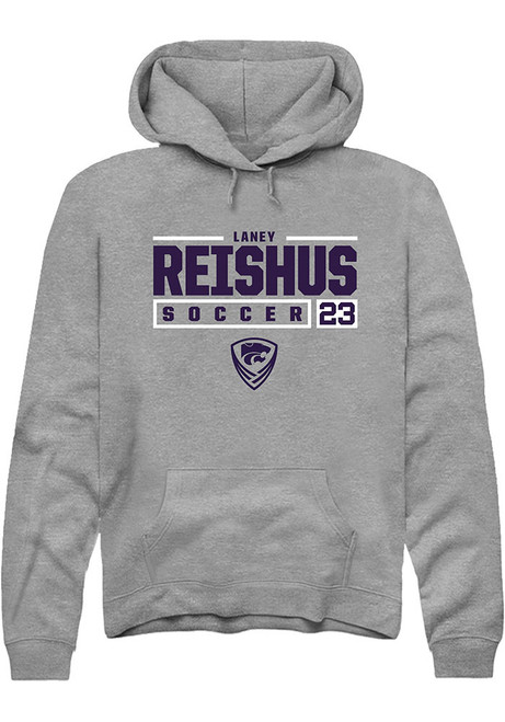 Laney Reishus Rally Mens Graphite K-State Wildcats NIL Stacked Box Hooded Sweatshirt