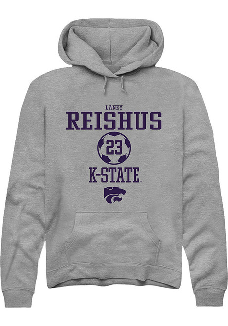 Laney Reishus Rally Mens Graphite K-State Wildcats NIL Sport Icon Hooded Sweatshirt